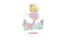 Laden Sie das Bild in den Galerie-Viewer, Ballerina embroidery designs - Ballet dancer with flowers embroidery design machine embroidery pattern - Baby girl file - instant download
