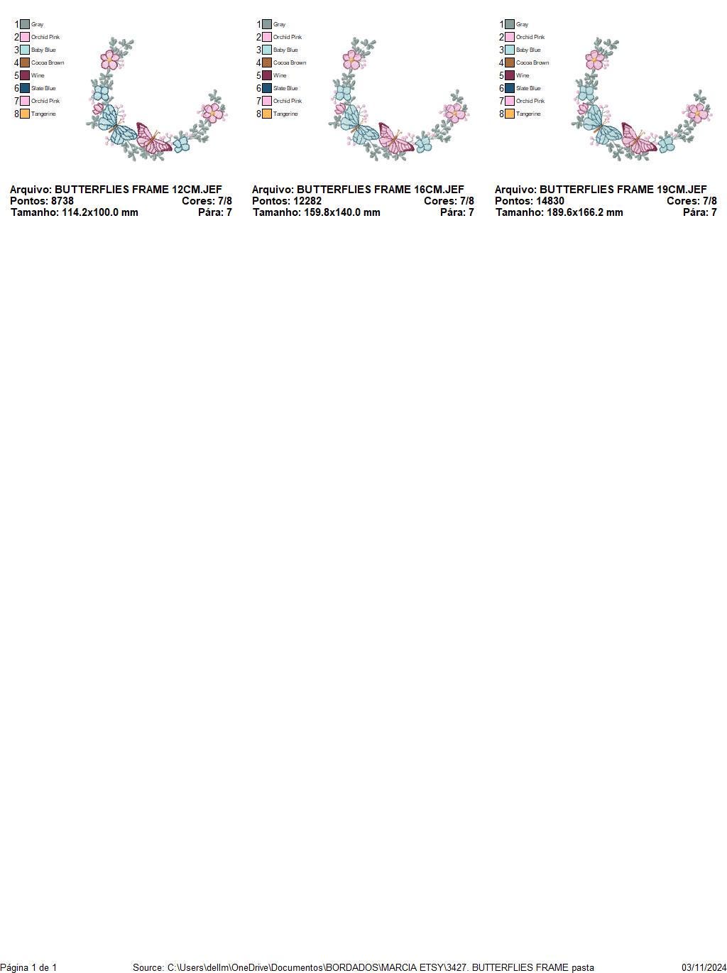 Flower Frame With butterflies embroidery designs - Delicate Butterfly embroidery design machine embroidery pattern - Wreath embroidery file