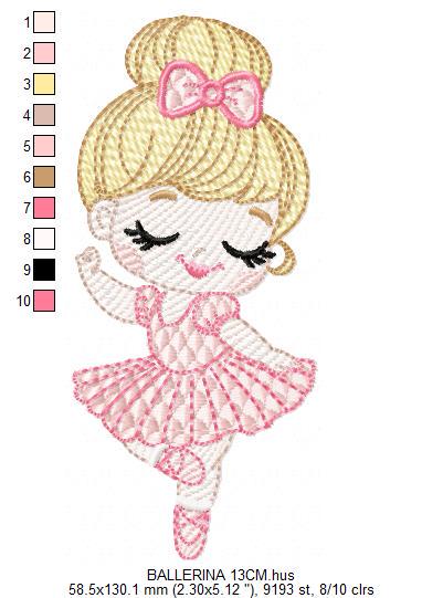 Ballerina embroidery designs - Ballet dancer embroidery design machine embroidery pattern - Girl with hair bun - Instant download pes jef