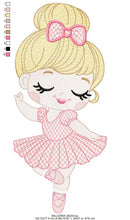 Load image into Gallery viewer, Ballerina embroidery designs - Ballet dancer embroidery design machine embroidery pattern - Girl with hair bun - Instant download pes jef
