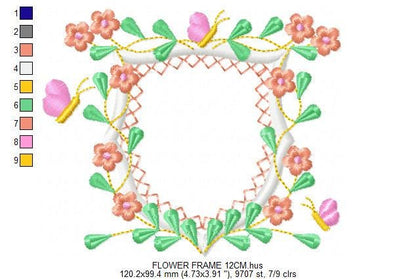 Frame embroidery designs - Flower embroidery design machine embroidery pattern - roses embroidery file - monogram frame applique design