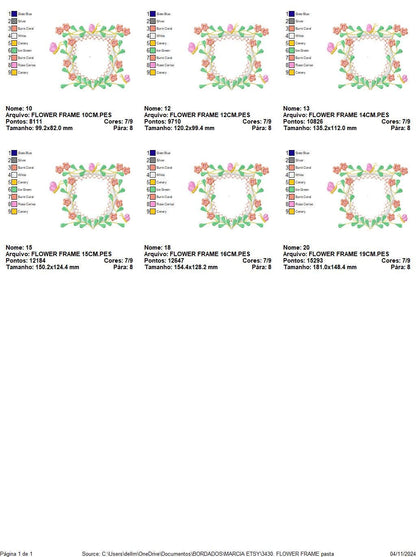 Frame embroidery designs - Flower embroidery design machine embroidery pattern - roses embroidery file - monogram frame applique design