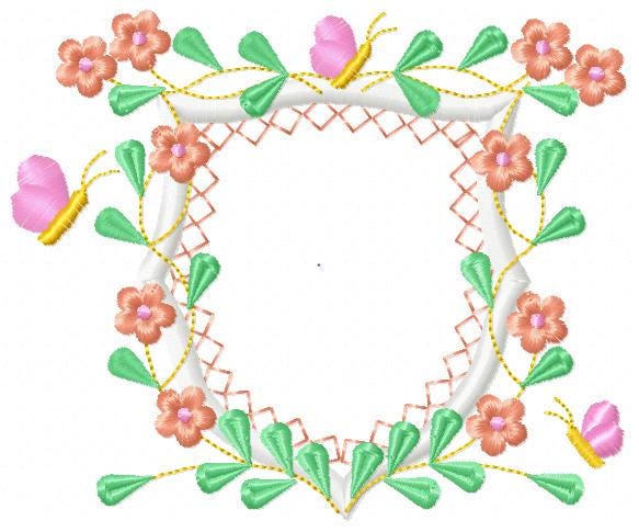 Frame embroidery designs - Flower embroidery design machine embroidery pattern - roses embroidery file - monogram frame applique design