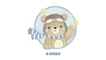 Cargar imagen en el visor de la galería, Pilot Bear embroidery designs - Plane embroidery design machine embroidery pattern - Aviator Teddy bear frame file - Instant download pes
