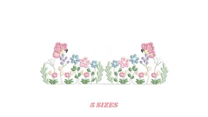 Flower garden embroidery design - Tulip flowers embroidery design machine embroidery pattern - Kitchen Tea towel divider - Instant download