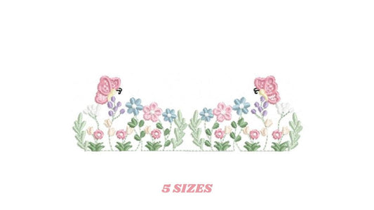 Flower garden embroidery design - Tulip flowers embroidery design machine embroidery pattern - Kitchen Tea towel divider - Instant download