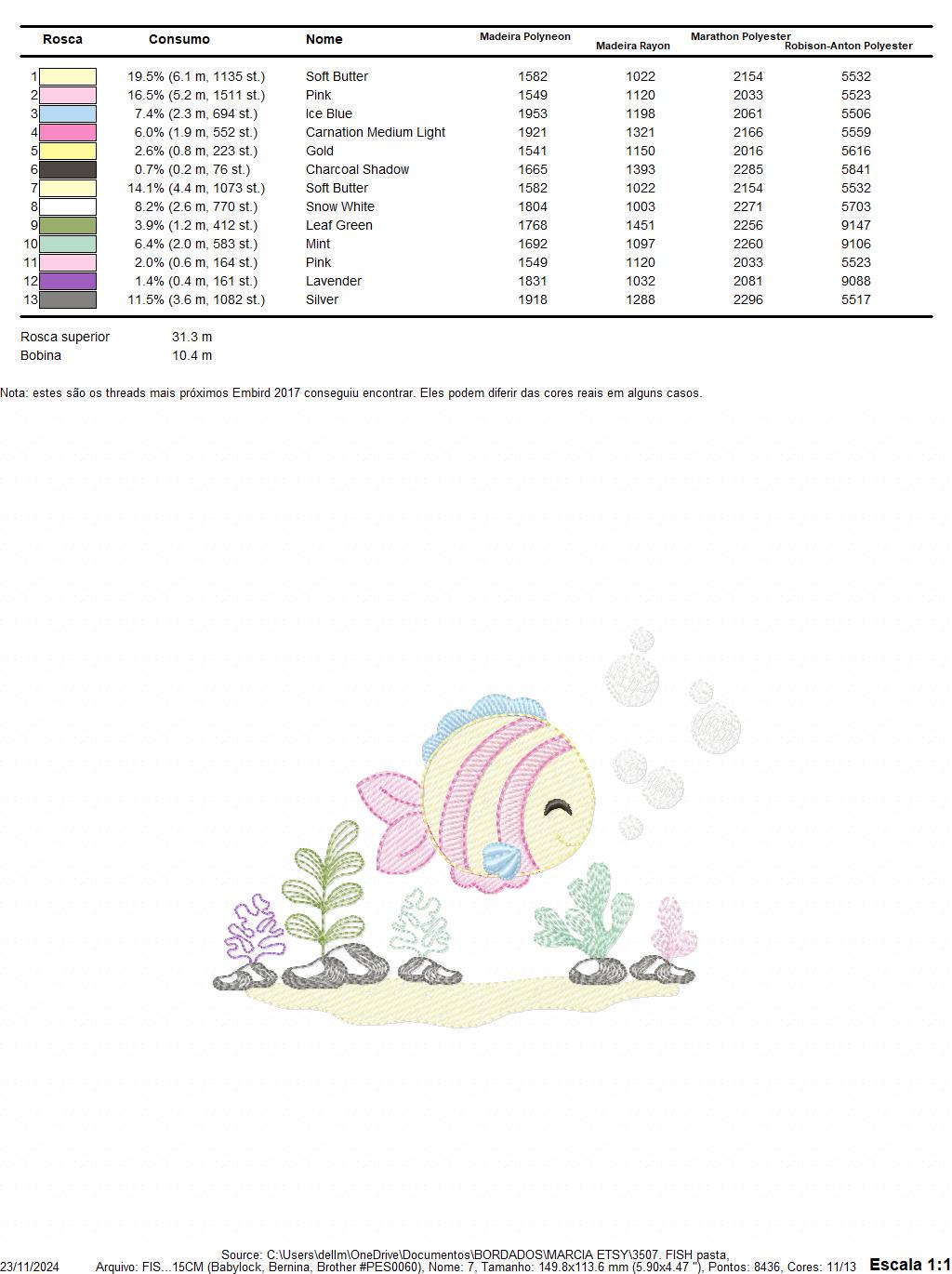 Fish embroidery designs - Ocean animals embroidery design machine embroidery pattern - Coral Algae seashells seaweed file - Instant download