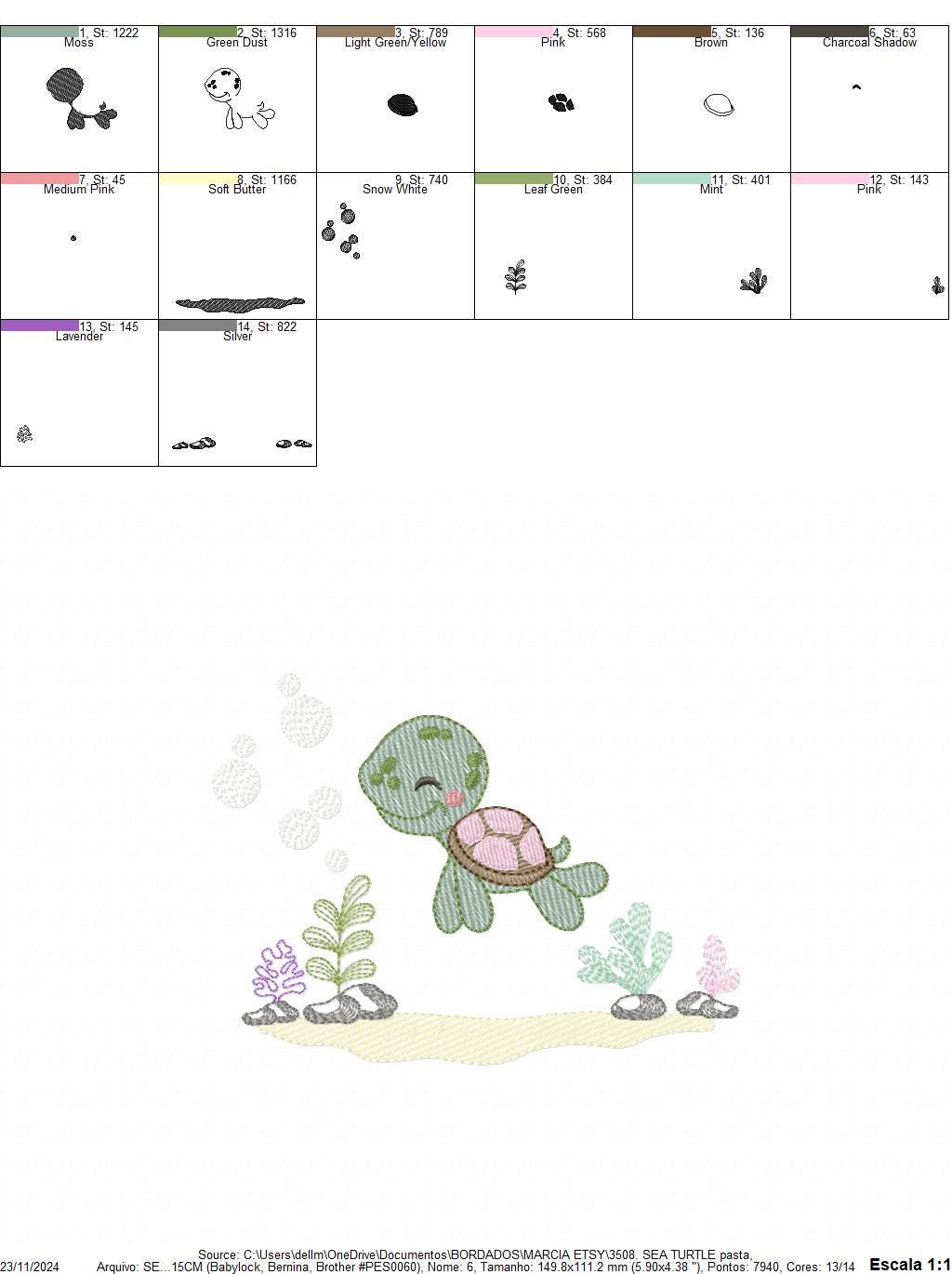 Turtle embroidery design - Ocean sea animal embroidery designs machine embroidery pattern - Baby boy embroidery - Instant download pes jef
