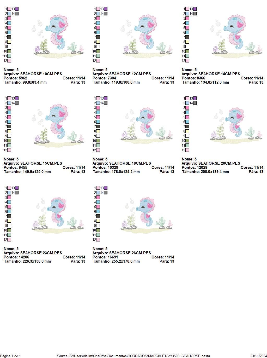Seahorse embroidery design - Sea Animal embroidery designs machine embroidery pattern - Ocean animal algae seaweed - Instant download pes