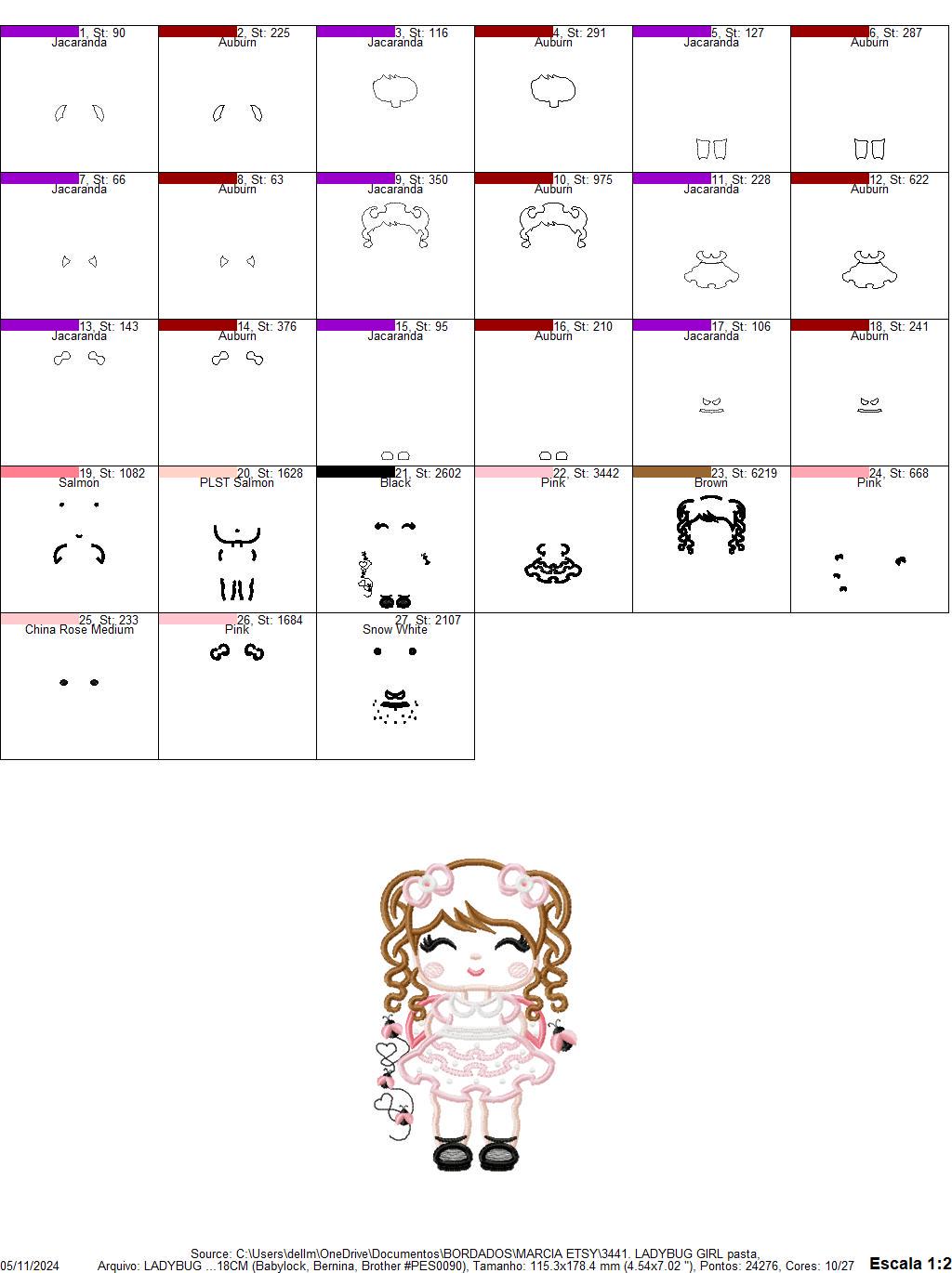 Ladybug girl embroidery designs - Baby girl embroidery design machine embroidery pattern - Toddler dressed us ladybug - Instant download pes