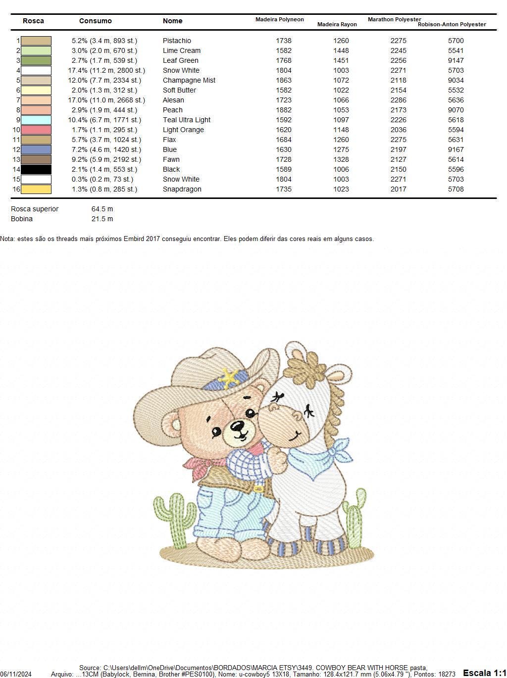 Cowboy Bear with horse embroidery designs - Cowboy with hat embroidery design machine embroidery pattern - Horse Farm - Instant download pes