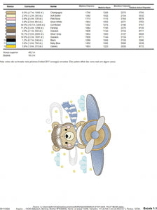 Pilot Bear embroidery designs - Plane embroidery design machine embroidery pattern - Aviator Teddy Bear embroidery file - instant download