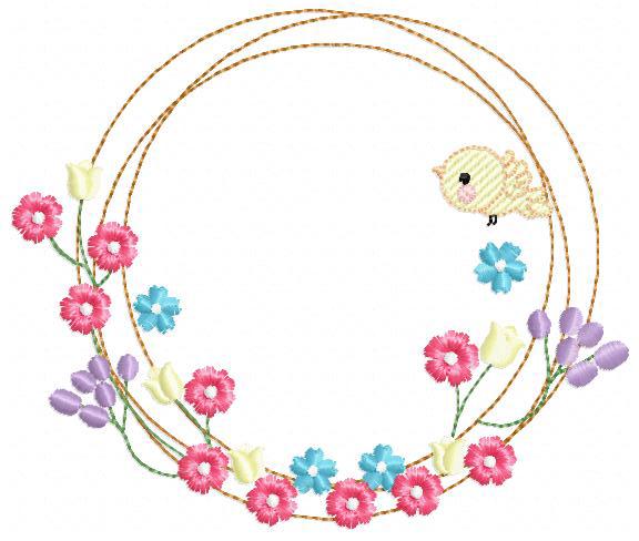 Bird with flower frame embroidery designs - Birds frame embroidery design machine embroidery pattern - Floral file - Instant download pes