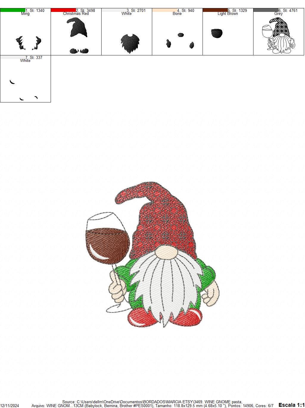 Wine Gnome embroidery designs - Troll Elf with wine glass embroidery design machine embroidery pattern - instant digital download pes jef