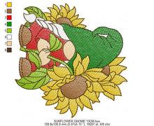 Carica l&#39;immagine nel visualizzatore di Gallery, Sunflower Gnome embroidery designs - Flowers Garden Troll Elf embroidery design machine embroidery pattern - instant digital download pes
