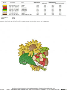 Sunflower Gnome embroidery designs - Flowers Garden Troll Elf embroidery design machine embroidery pattern - instant digital download pes