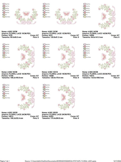 Flower with lace embroidery designs - Roses with butterfly embroidery machine embroidery pattern - Floral Kitchen towel - instant download