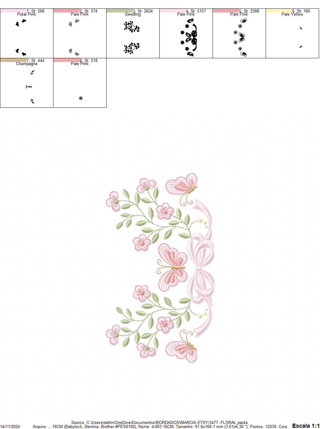 Flowers with lace embroidery designs - Roses with butterfly embroidery machine embroidery pattern - Floral Kitchen towel - instant download