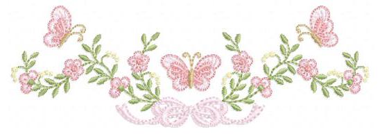 Flowers with lace embroidery designs - Roses with butterfly embroidery machine embroidery pattern - Floral Kitchen towel - instant download