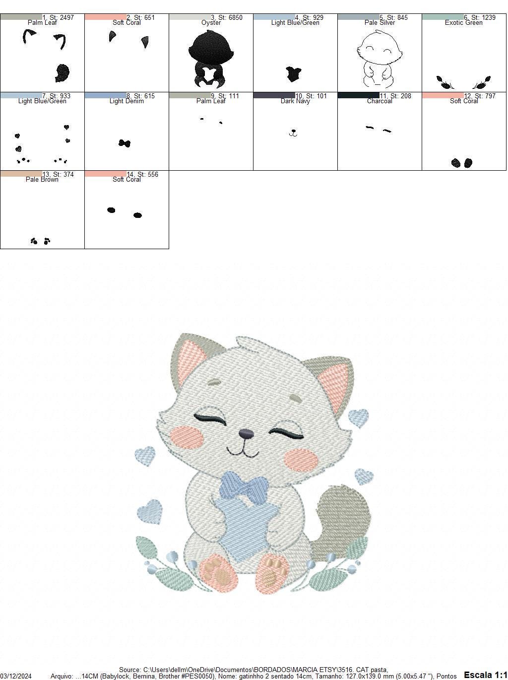 Cat with bow tie embroidery design - Love Kitty embroidery designs machine embroidery pattern - Baby boy file - Instant download pes jef dst
