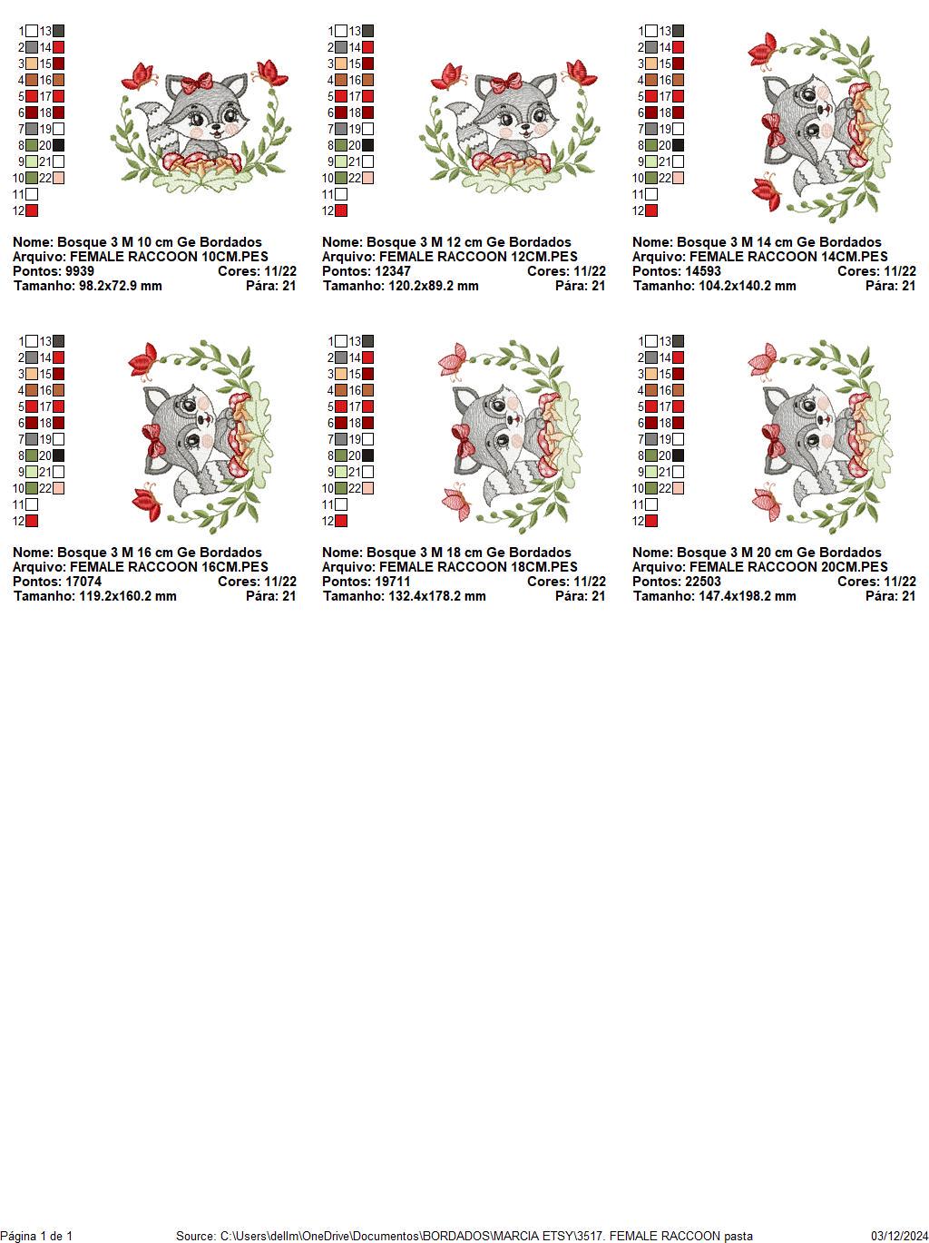 Female Raccoon with laurel frame embroidery designs - Woodland animal with mushroom machine embroidery pattern - Instant download pes jef