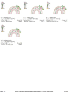 Boho Rainbow embroidery design - Colorful Rainbow with flowers embroidery designs machine embroidery pattern - Instant download pes jef dst