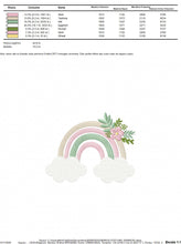 Cargar imagen en el visor de la galería, Boho Rainbow embroidery design - Colorful Rainbow with flowers embroidery designs machine embroidery pattern - Instant download pes jef dst
