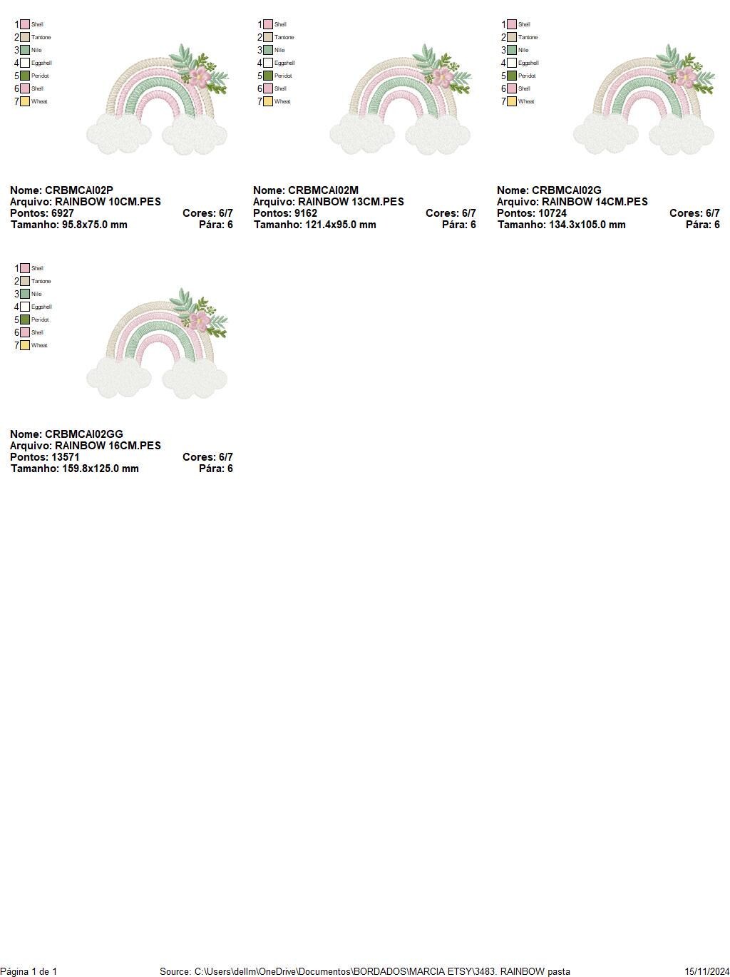 Boho Rainbow embroidery design - Colorful Rainbow with flowers embroidery designs machine embroidery pattern - Instant download pes jef dst