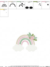 Cargar imagen en el visor de la galería, Boho Rainbow embroidery design - Colorful Rainbow with flowers embroidery designs machine embroidery pattern - Instant download pes jef dst
