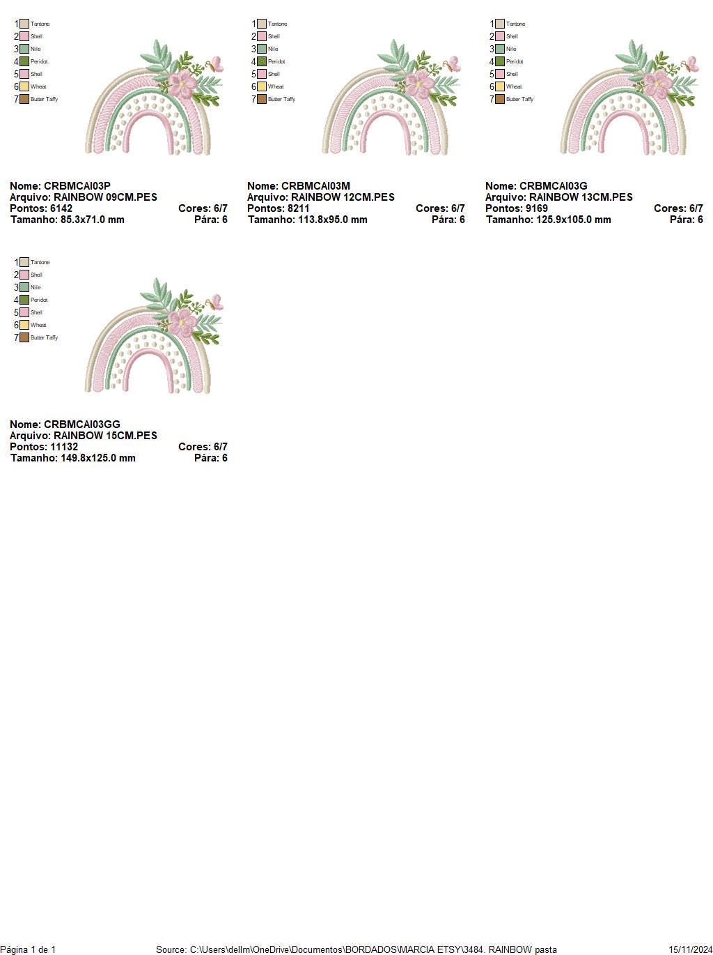 Boho Rainbow embroidery design - Colorful Rainbow with flowers machine embroidery pattern - Delicate Kitchen Towel file - Instant download