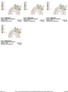 Boho Rainbow embroidery design - Colorful Rainbow with flowers machine embroidery pattern - Delicate Kitchen Towel file - Instant download