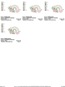 Boho Rainbow embroidery design - Colorful Rainbow embroidery designs machine embroidery pattern - Flowers and Heart file - Instant download