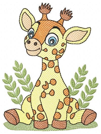 Giraffe embroidery designs - Safari animal embroidery design machine embroidery pattern - Baby boy embroidery file - Instant download pes