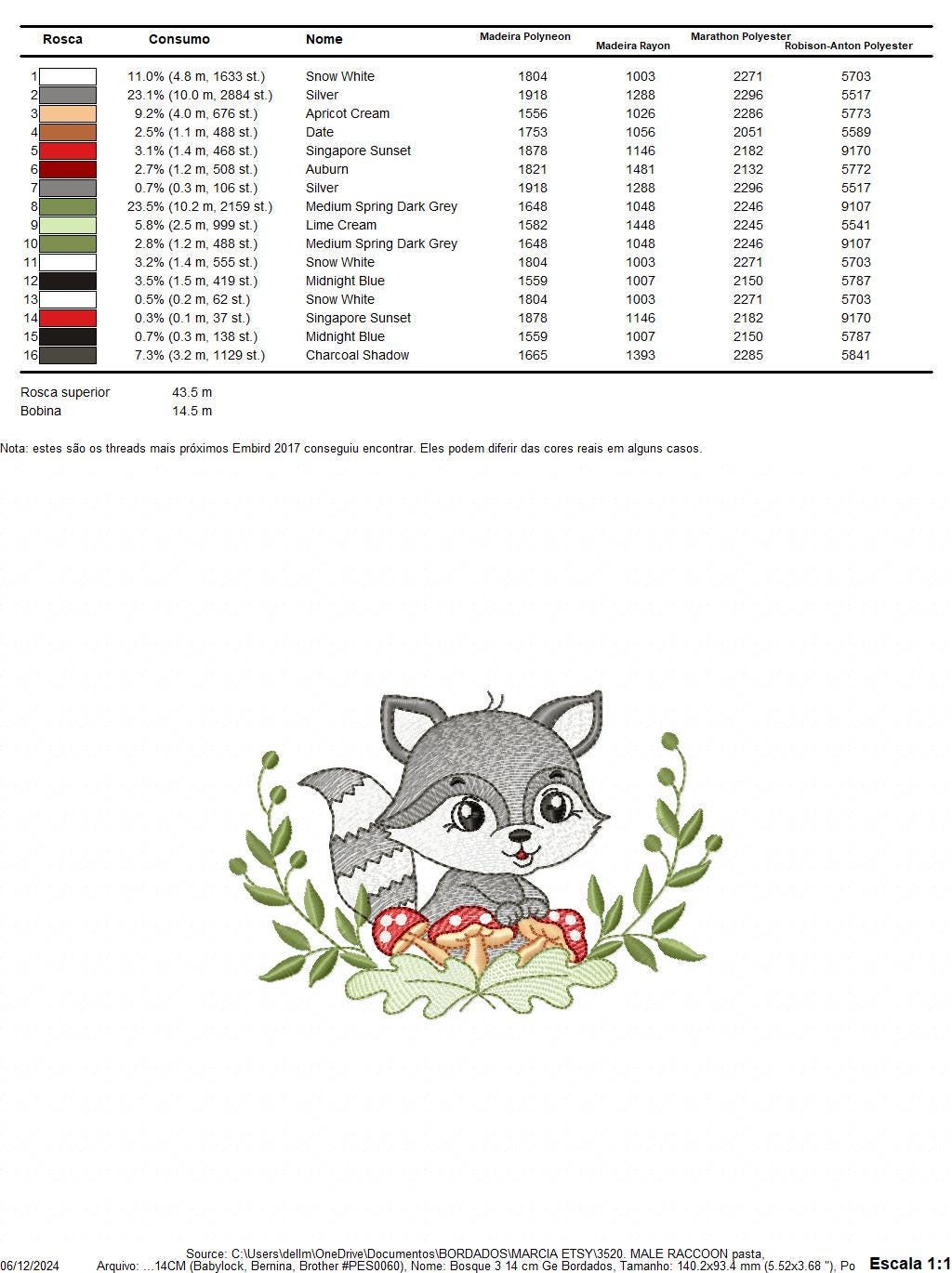 Raccoon embroidery designs - Woodland Forest Animal embroidery design machine embroidery pattern - Raccoon with mushrooms - Instant download