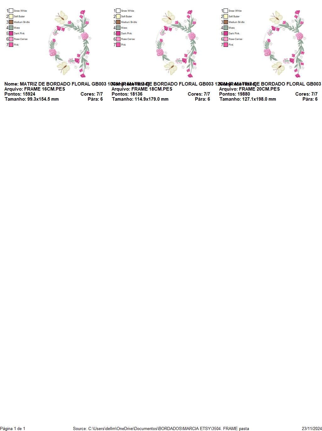 Monogram Frame embroidery designs - Flower embroidery design machine embroidery pattern - Rose wreath embroidery file - Instant download pes