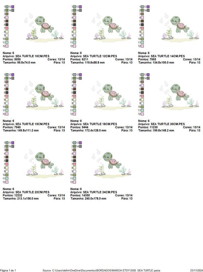 Turtle embroidery design - Ocean sea animal embroidery designs machine embroidery pattern - Baby boy embroidery - Instant download pes jef