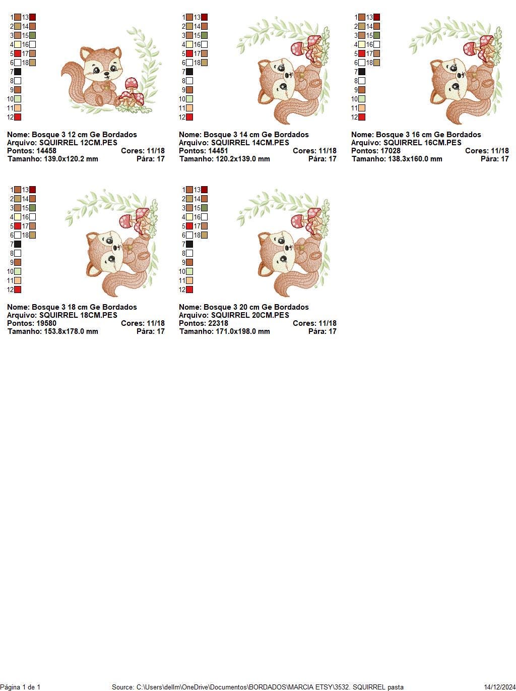 Male Squirrel embroidery design - Woodland wild Animal machine embroidery pattern - Squirrel with mushrooms laurel frame - Instant download