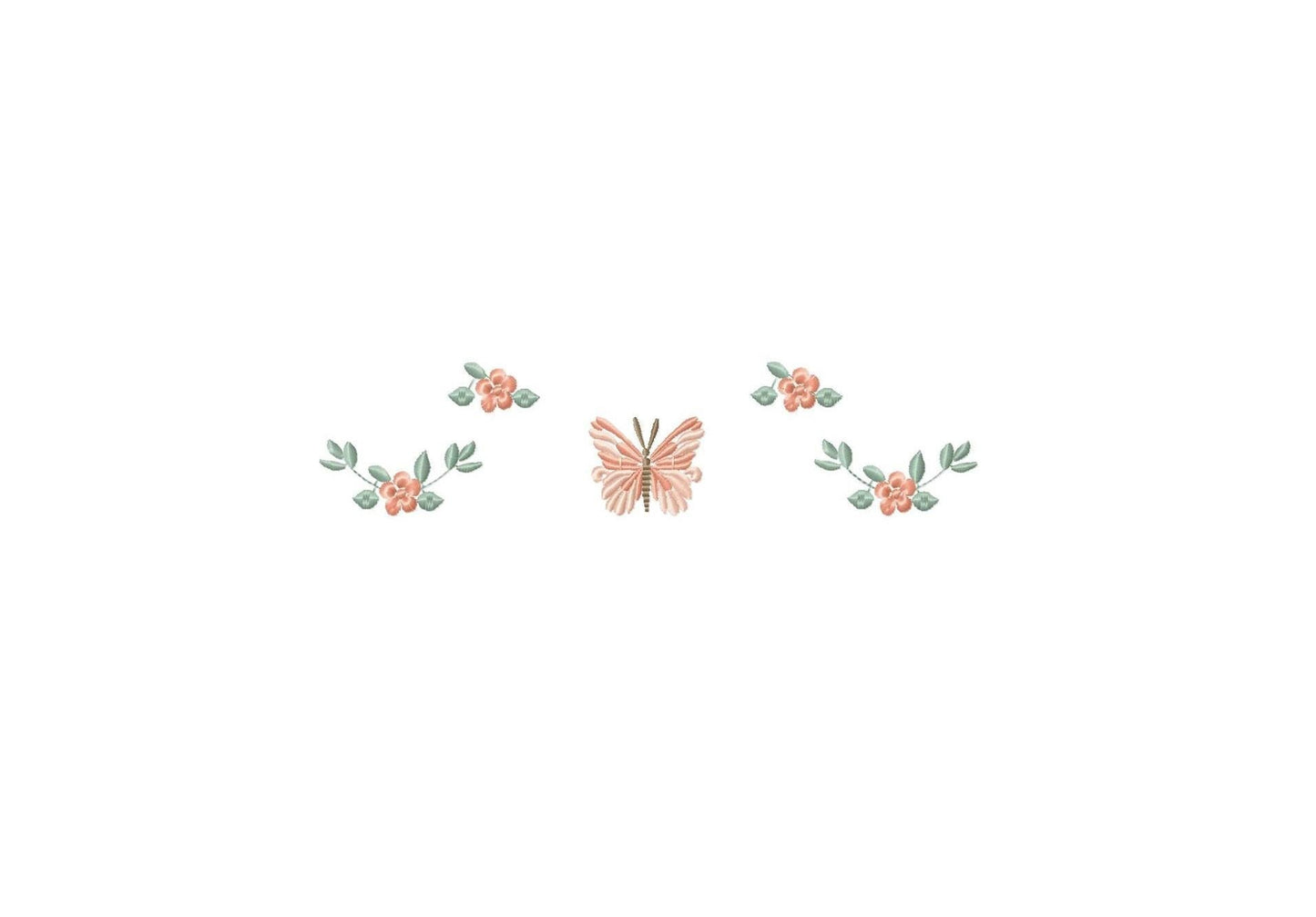 Flower embroidery designs - Butterfly embroidery design machine embroidery pattern - Tea towel embroidery file - Kitchen apron download pes