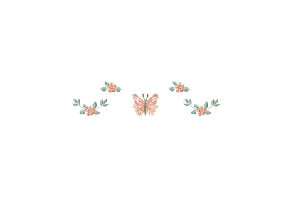 Flower embroidery designs - Butterfly embroidery design machine embroidery pattern - Tea towel embroidery file - Kitchen apron download pes