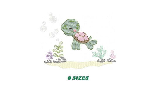 Turtle embroidery design - Ocean sea animal embroidery designs machine embroidery pattern - Baby boy embroidery - Instant download pes jef