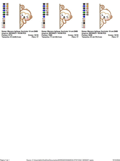 Peek a boo Monkey split embroidery design - Safari wild animal machine embroidery pattern - Baby Boy Monkey applique - Instant download pes