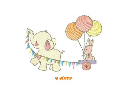 Elephant embroidery designs - Animal embroidery design machine embroidery pattern - Baby boy embroidery file - Circus embroidery birthday