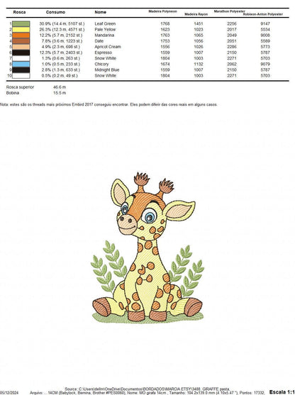 Giraffe embroidery designs - Safari animal embroidery design machine embroidery pattern - Baby boy embroidery file - Instant download pes