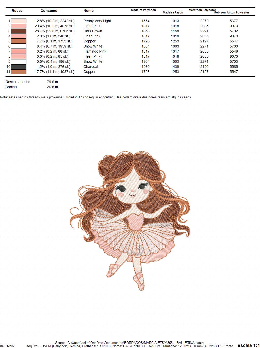 Ballerina embroidery designs - Ballet dancer with long hair machine embroidery pattern - Baby girl file - Instant download pes jef hus dst