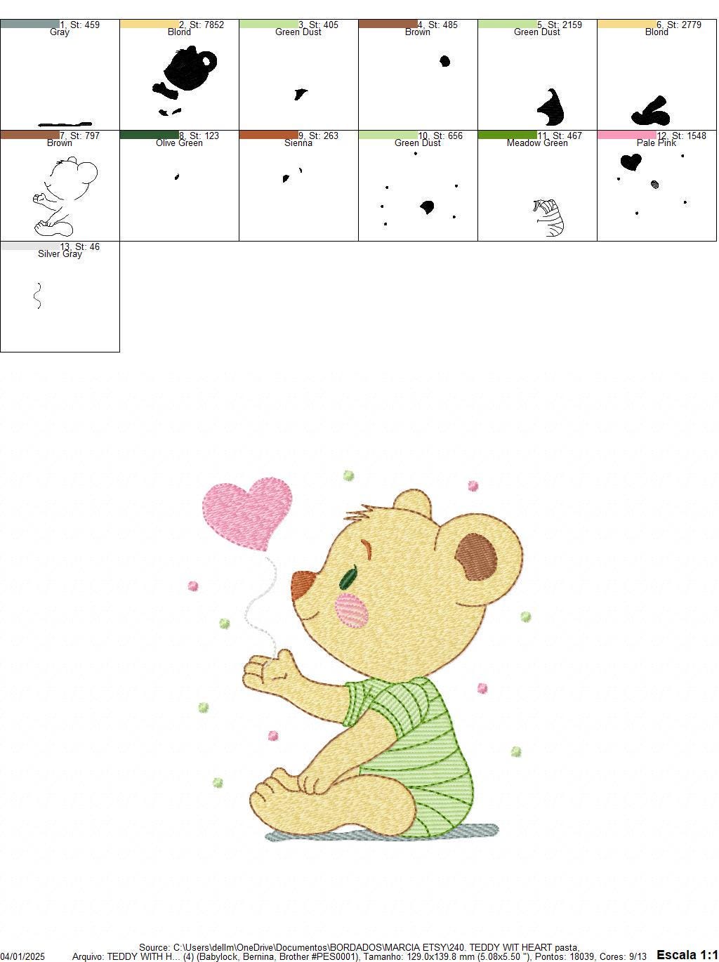Bear embroidery designs - Teddy Bear with heart machine embroidery pattern - Baby boy file - Instant digital download pes jef dst hus vp3