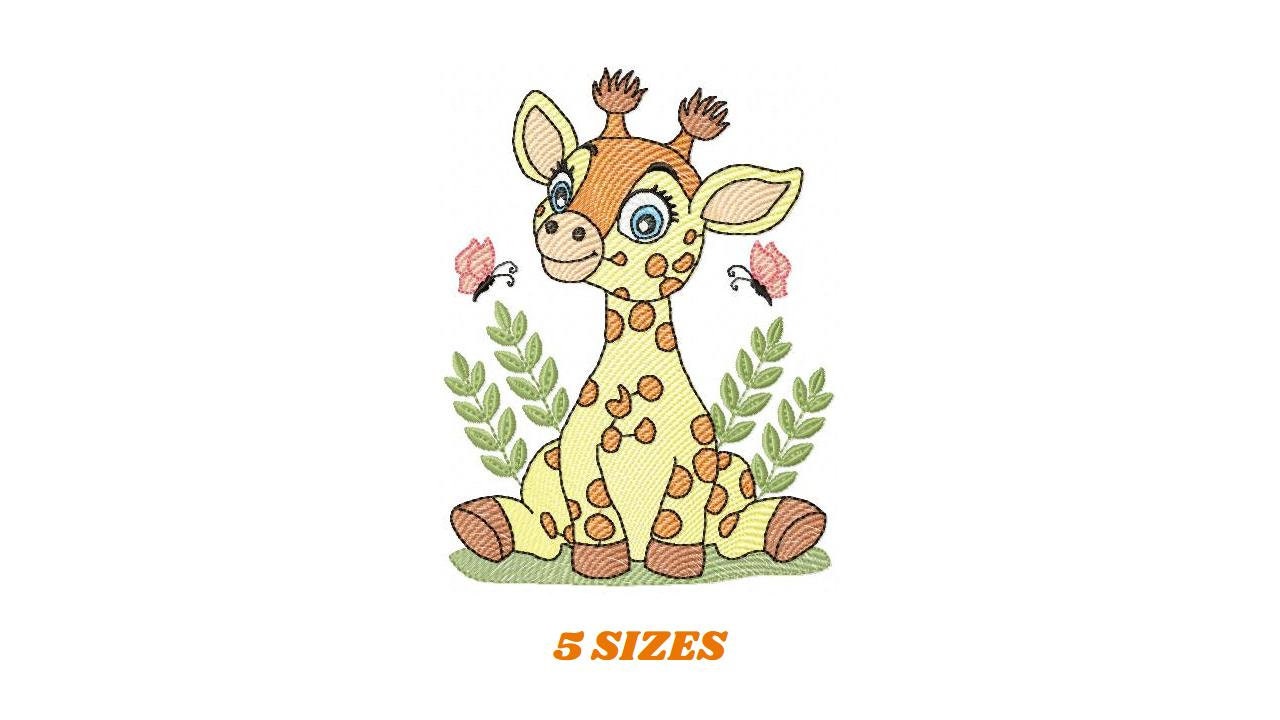 Giraffe embroidery designs - Safari animals embroidery design machine embroidery pattern - Baby girl embroidery file - Instant download pes