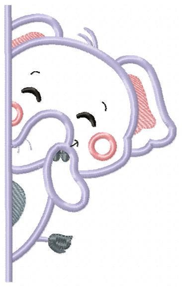 Peek a boo Elephant split embroidery designs - Safari Animal machine embroidery pattern - Baby boy file Elephant applique - Instant download