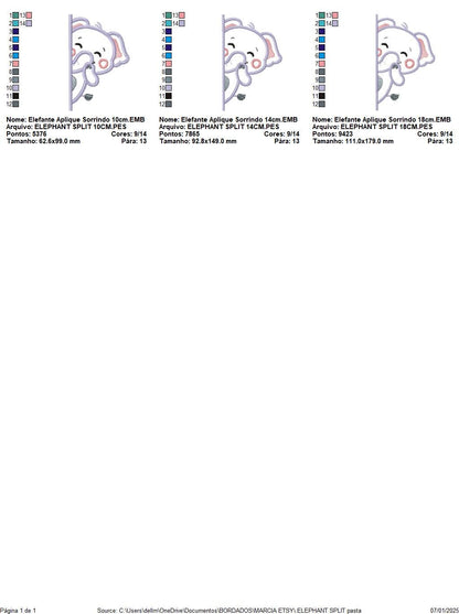 Peek a boo Elephant split embroidery designs - Safari Animal machine embroidery pattern - Baby boy file Elephant applique - Instant download