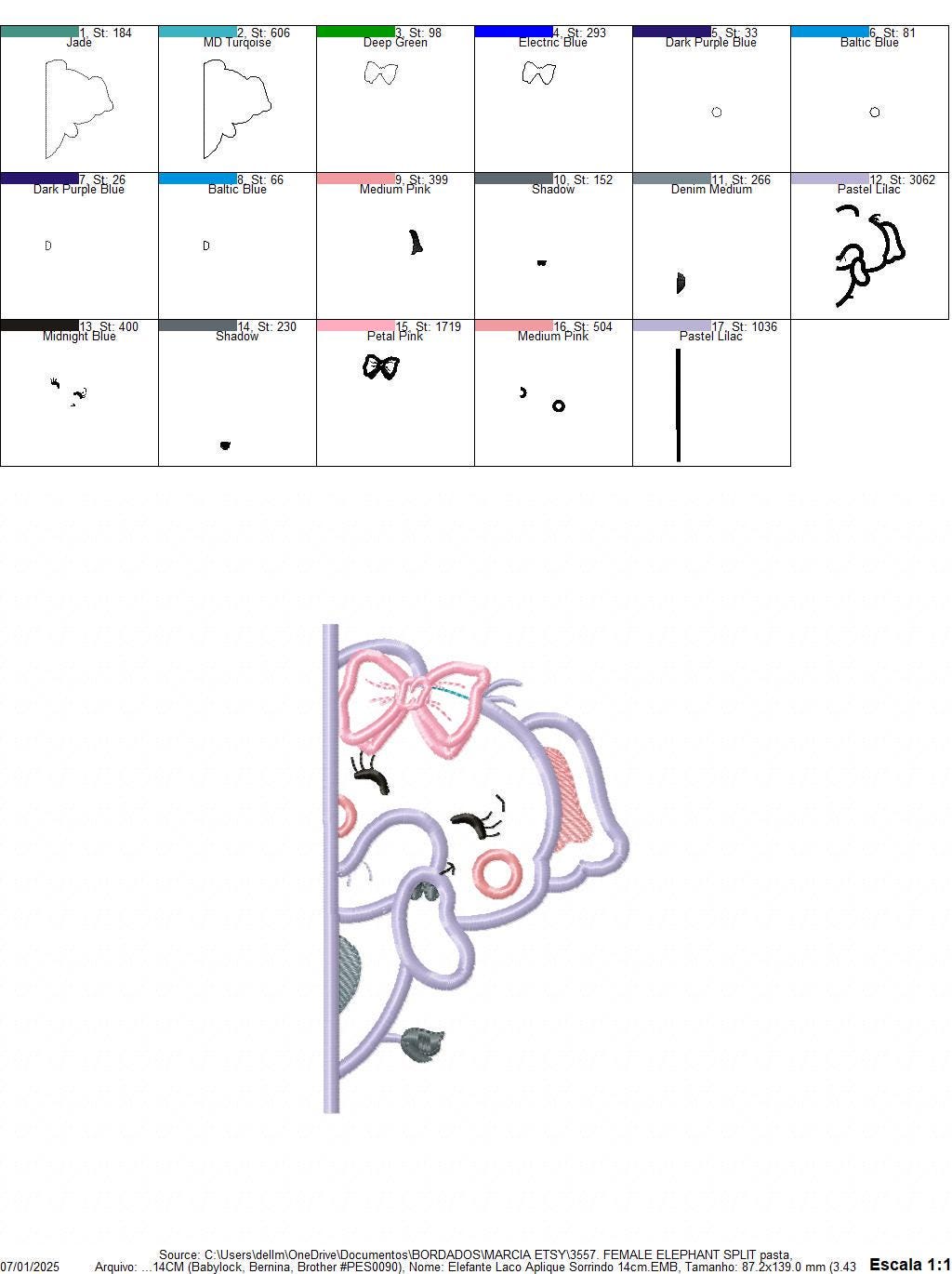 Peek a boo Female Elephant split embroidery designs - Safari Wild Animal machine embroidery pattern - Elephant applique - Instant download