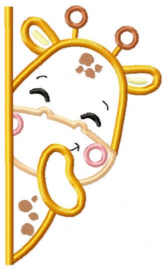 Peek-a-boo Giraffe split embroidery design - Safari Wild Animal machine embroidery pattern - Giraffe applique file - Instant download pes